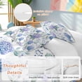 thumbnail image 2 of 3 Piece Blue Purple Spring Floral Duvet Cover Set Queen Size, Microfiber Comforter/Quilt Cover with Corner Ties and 2 Pillowcases, Summer Botanical Elegant All Season Soft Bedding with Zipper Closure, 2 of 8