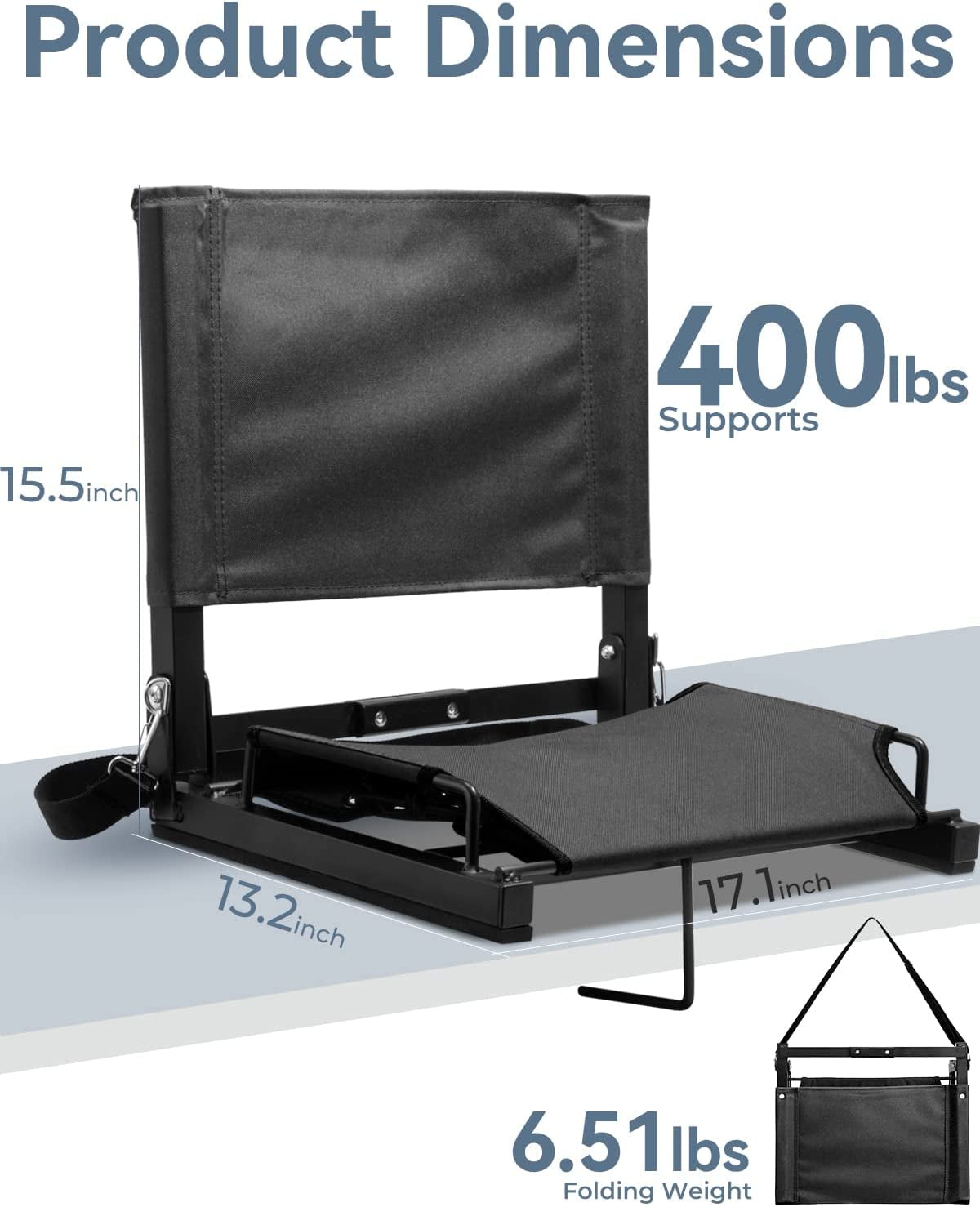 Ohuhu Stadium Seats for Bleachers with Back Support, Bleacher Stadium