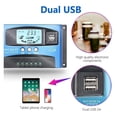 thumbnail image 4 of Contrôleur de Charge Solaire DPPT 30A 40A 50A 60A 100A 12V/24V Panneau Solaire Régulateur de Pile Contrôleur de Charge Double USB 5V2A Usage Domestique, Facile à Installer, 4 of 6