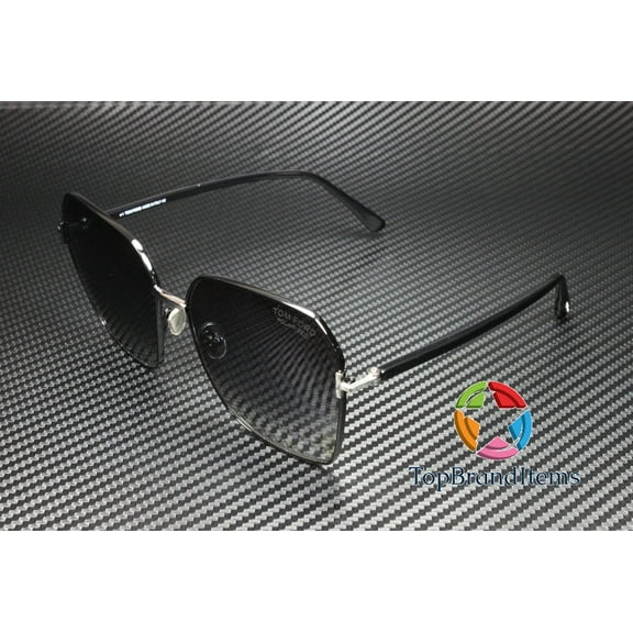 TOM FORD Claudia-02 FT0839 01D Black Smoke Polarized Metal 62 Women's Sunglasses