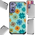 thumbnail image 1 of Compatible with Samsung Galaxy S21 Plus 5G Hybrid Fusion Guard Phone Case Cover (Teal Button Flower), 1 of 1