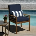 thumbnail image 2 of Textured Solid Indigo Blue Highback Dining Chair Cushion, 2 of 8