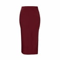 thumbnail image 4 of JBXKXYW High Waisted Skirts for Women Womens Satin Silk High Waist Slit Midi Skirt Elastic Waistband Midi Skirts Elegant and Handsome Half Skirt for Women Summer Skirts Faldas De Mujer (Red,XL), 4 of 6