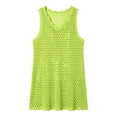 thumbnail image 6 of YUEHUA Women's Rainbow Stripe Crochet Swim Cover Up, V Neck Sleeveless Knit Dress, Casual Openwork Bikini Cover, 6 of 6