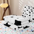 thumbnail image 6 of Manfei Cartoon Stars Zipper Twin Comforter Sets with Fitted Sheet and 2 Pillowcases,Kawaii Polka Dot Zipper Bedding Set,White Black,Colorful Stars Reversible,4pcs, 6 of 8