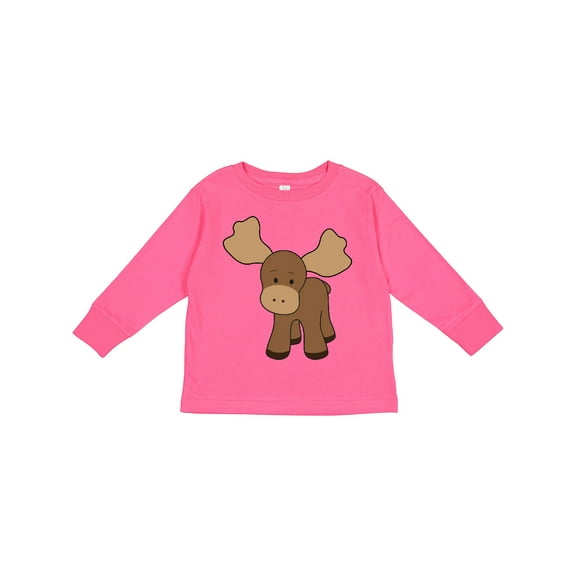 Inktastic Cute Moose Boys or Girls Long Sleeve Toddler T-Shirt
