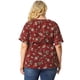 thumbnail image 5 of Women's Plus Size Tops Ruffle Short Sleeve Summer Chiffon Floral Blouse Burgundy 2X, 5 of 7