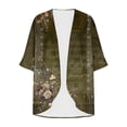 thumbnail image 3 of POUNOO Womens Tropical Floral Cover Ups Relaxed Fit Open Front Mid Sleeve Colorful Flower Pattern Soft Texture Vacation Style Kimonos Gift, 3 of 5