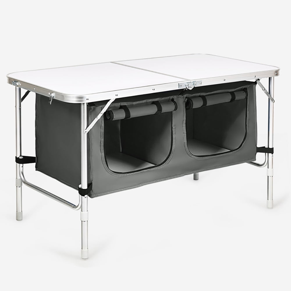 Aimee Lii Height Adjustable Folding Camping Table, Portable Tables Folding, Gray
