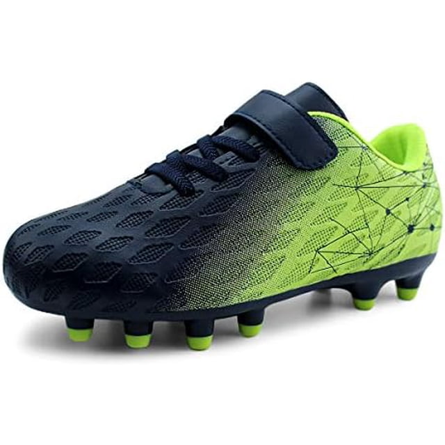 Crampons de Soccer pour Terrain Ferme pour Enfants Garçons Filles Chaussures de Soccer Athlétiques d'Extérieur