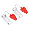 thumbnail image 2 of 2Pcs Portable Door Locker Red PP Stainless Iron Easy Installation Compact Light Door Locker for Hotel Travel Security, 2 of 14