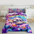 thumbnail image 2 of Castle Fairy Kawaii Animal Sloth Twin Comforter Sets,Bling Floral Daisy Bedding Set, 2 of 8
