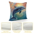 thumbnail image 4 of GOSMITH Decorative Throw Pillow Covers Dolphin Marine Animals Pillow Covers Dolphins Swimming Square Soft Double Side Print Decorative Pillows Case for Home Couch Sofa Patio Bedroom, 4 of 5