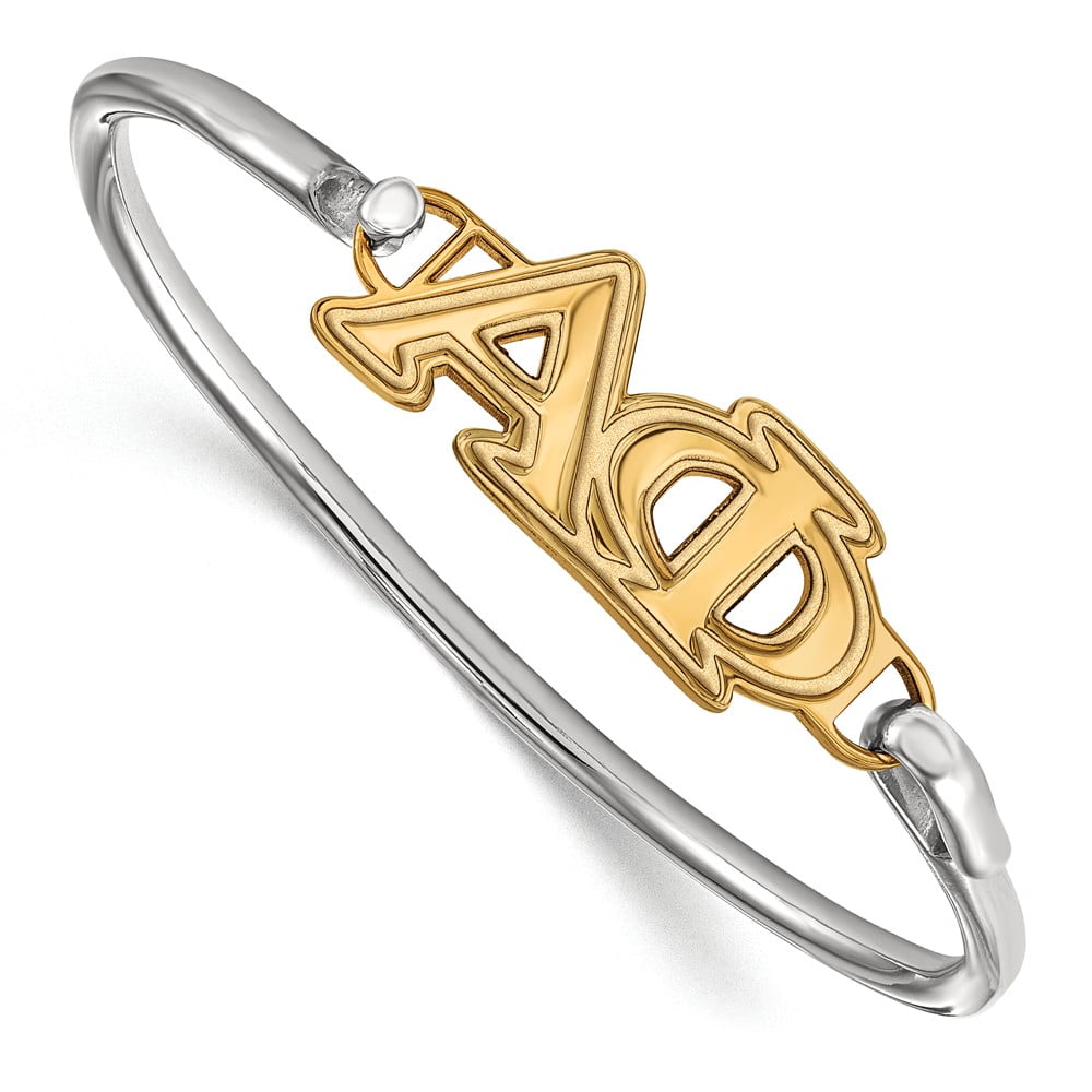 Logoart Sterling Silver Gp Alpha Phi Small Hook and Clasp Bangle