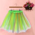 thumbnail image 4 of JGGSPWM Womens Tulle Rainbow Mini Skirt Layered Design Elastic Waist Relaxed Fit Fashion Pleated Gauze Short Dancing Skirt Gauze Dress Green Free Size, 4 of 4