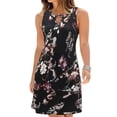 thumbnail image 2 of WISEFIN Women Floral Print Summer Sleeveless Hollow Out Round Neck Casual Mini Dress, 2 of 5