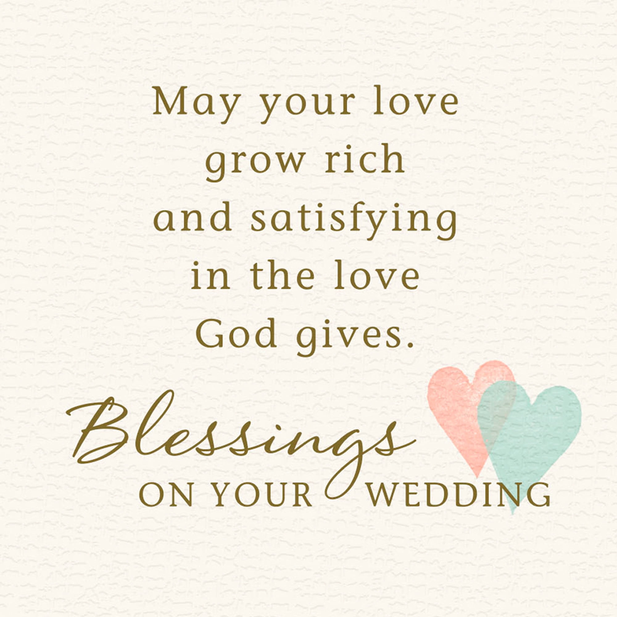 DaySpring Religious Wedding Card (Two Hearts, One Love)
