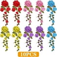 thumbnail image 2 of 10 Pieces Decorative Flower Embroidered Sew On Patches Floral Petal Embroidery Appliques Embellishments for DIY Jeans Jackets Backpacks Clothes Sewing Crafts, 5 Colors, 2 of 7
