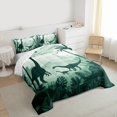 thumbnail image 4 of Feelyou Jungle Dinosaur Print Bedding Comforter Set for Teens, Palm Leaf Coconut Tree Twin Comforter Sets, Cartoon Animal Reversible Bedding Set, Microfiber Bedroom Decor, 2-Piece, 4 of 9