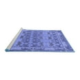 thumbnail image 2 of Ahgly Company Machine Washable Indoor Square Abstract Blue Modern Area Rugs, 5' Square, 2 of 4