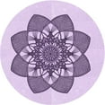 thumbnail image 1 of Ahgly Company Indoor Round Patterned Purple Flower Purple Area Rugs, 8' Round, 1 of 6