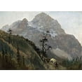 thumbnail image 2 of Bierstadt, Albert 24x18 White Modern Wood Framed Museum Art Print Titled - Western Trail, The Rockies, 2 of 4