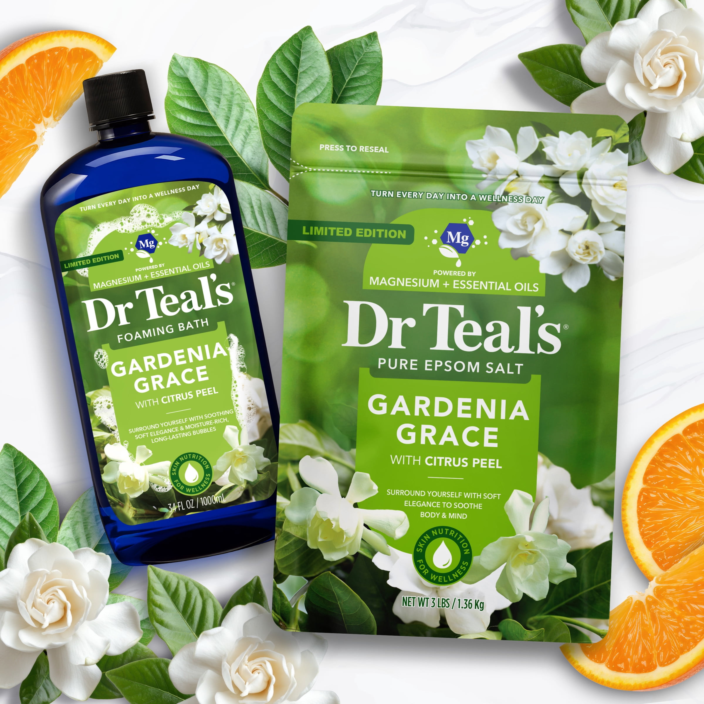 Dr Teal's Epsom Salt Magnesium Soak, Gardenia Grace, 3 lbs