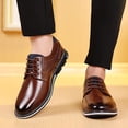 thumbnail image 2 of Rrunsv Men Dress Shoes Men’s Dress Shoes Leather Classic Oxford Formal Shoes for Men Brown,46, 2 of 5