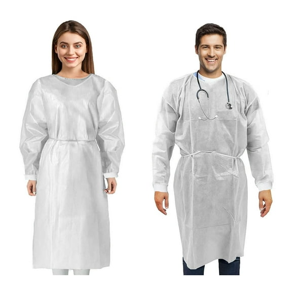 Batas aislantes desechables Medical Nation, blancas, nivel 2, 40 g/m²