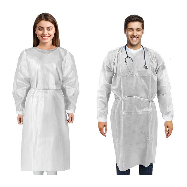 Batas aislantes desechables Medical Nation, blancas, nivel 2, 40 g/m²