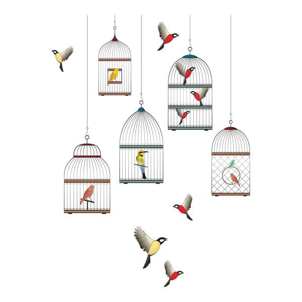 Home Decor Line Cages Window Decals