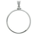 thumbnail image 2 of 14K White Gold Screw-Top Diamond-Cut Coin Bezel - 22 mm, 2 of 2
