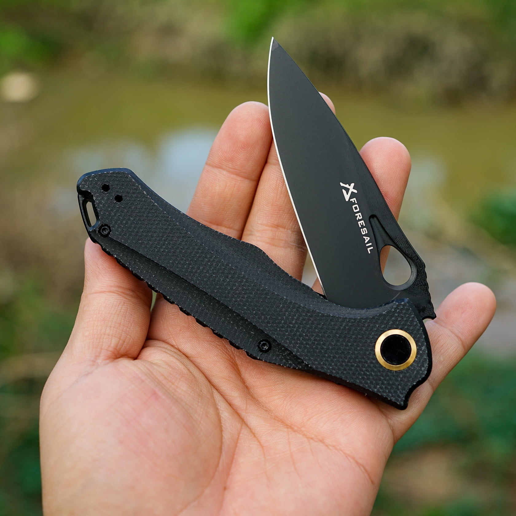 FORESAIL Praxis Pocket Folding Knife 3.62"14c28n Blade,4.8" Micarta handle.with Pocket Clip.