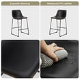 thumbnail image 5 of CONCETTA 26in Counter Height Bar Stools Set of 2, Mid Back Armless Barstools with Metal Base and Footrest, Black, 5 of 7