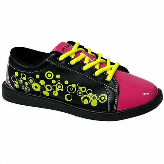 Pyramid Unisex Bowling Shoes, Rain Black/Hot Pink & Lime Green, 1