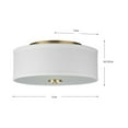 thumbnail image 6 of Inspire Collection Two-Light Satin Brass Summer Linen Shade New Traditional Flush Mount Light, 6 of 6