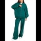 thumbnail image 2 of Conjunto de 2 Piezas para Mujer: Sudadera Informal de Larga con Cremallera y Pantalones Deportivos de Pierna Verde Océano M, 2 of 10