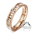 thumbnail image 5 of One Row Cz Wedding Eternity Band Ring Steel Womens Mens Ginger Lyne Collection, 5 of 5