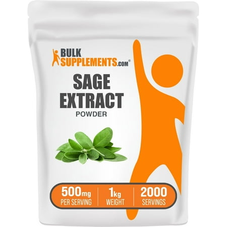 BulkSupplements Sage Extract Powder - 500mg per Serving - 1 Kilogram (2.2 lbs) - 2000 Servings