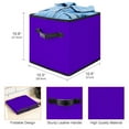 thumbnail image 3 of RATGDN Collapsible Fabric Cube Storage Bin with Double Handles for Living Room Bedroom Office Black - Fluorescent Violet, 3 of 6