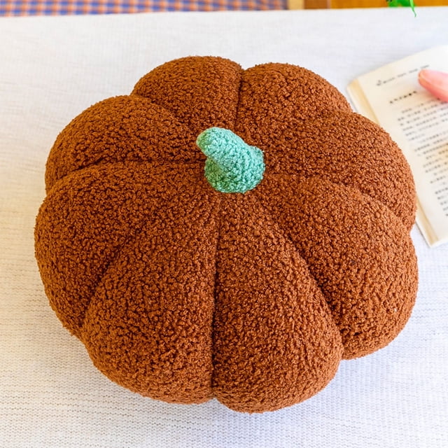 Fiudx Liquidación de ofertas flash Cojín de calabaza para Halloween, cojín de lana tejida, estilo calabaza, cojín para sofá de sala de estar