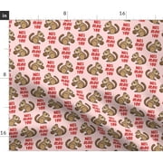 Nuts You Valentines Red Pink Cute Squirrel Nature Spoonflower Fabric by the Yard