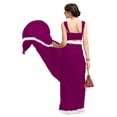 thumbnail image 4 of Women's Georgette Partywear Saree Ruffle Frill Sari with Readymade Blouse , Color: Magenta | Size: 40, 4 of 6