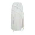thumbnail image 5 of Fgnfyis Spring and Summer Leisure Holiday Style Solid Color Lace Up Waist Mid Length Skirt for Women Elegant White S, 5 of 6