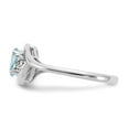 thumbnail image 4 of Solid 14k White Gold Aquamarine Blue March Gemstone Diamond Engagement Ring Size 8 (.02 cttw.), 4 of 6