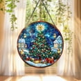 thumbnail image 4 of Stained Glass Christmas Tree Window Hanging Decoration, Festive Holiday Ornament Wall Art for Home, 4 of 5