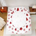 thumbnail image 5 of Homewish Boys Girls Christmas Tree Snowflake 4 Pieces Queen Sheet Sets,Red White Ultra Soft Flat Sheet,Happy Xmas Queen Fitted Sheet,Lightweight Room Decor, 5 of 7