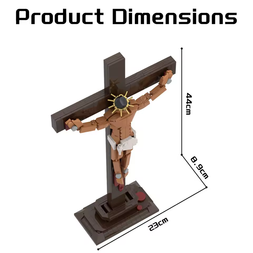 thumbnail image 2 of GZBricker Jesus Culture Construction Building Set Compatible with Lego Action Figures MOC Crucifix Sculpture Model for Adults, 2 of 5