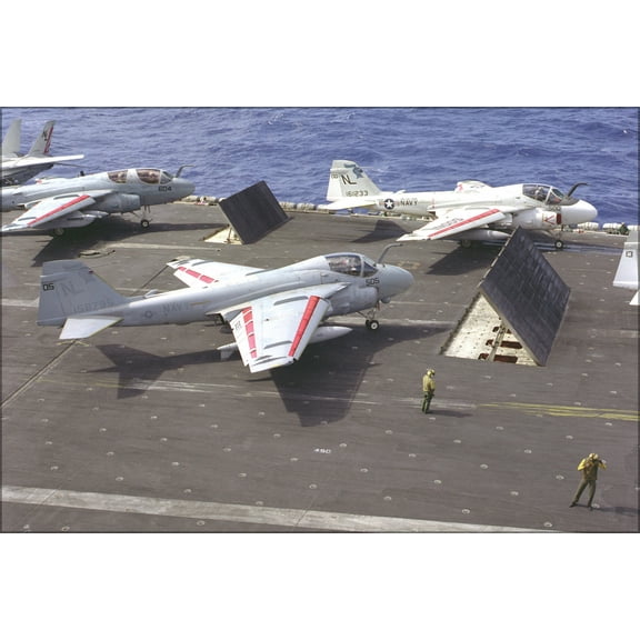 24"x36" Gallery Poster, A-6E Intruder VA-52 Knightriders USS Carl Vinson (CVN-70) 1986
