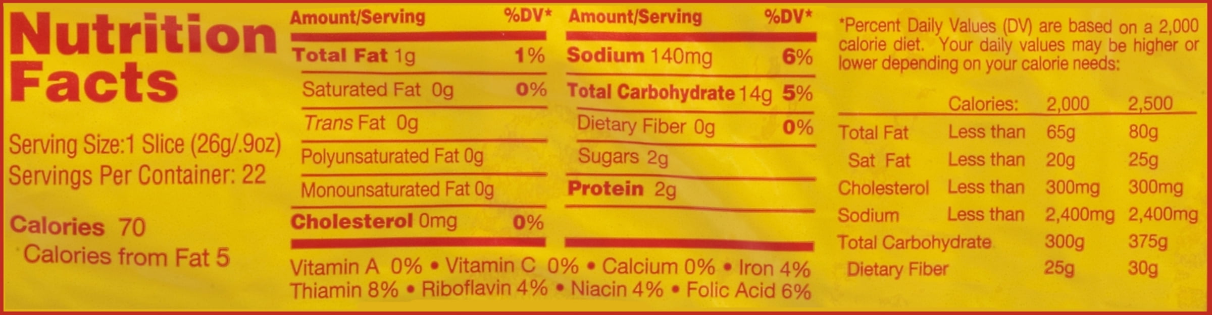 Wonder Bread Nutrition Facts - Nutrition Ftempo